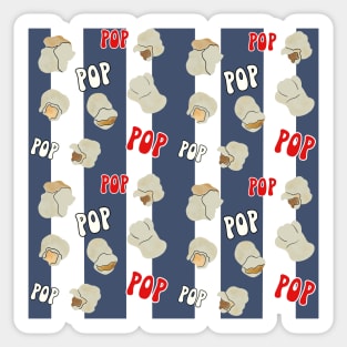 Retro Popcorn | Striped Popcorn Pattern Sticker